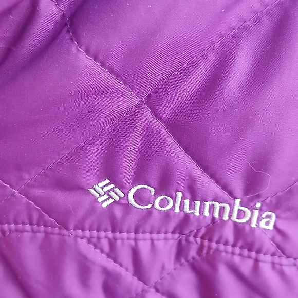 Columbia Women’s Heavy Parka XLarge  Purple Hood  Faux Fur Lining. - Picture 4 of 9